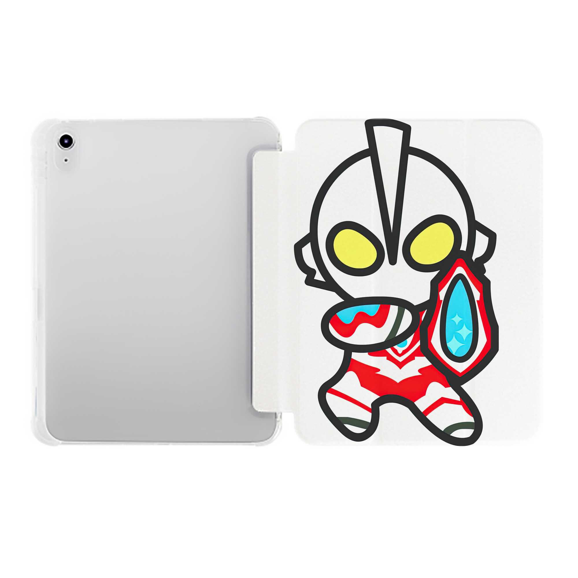 （画像用） ウルトラマン Ultraman IPad ケース ペン収納付き 三つ折りスタンド PUレザー×シリコン 対応機種9.5/10.5/10.9インチ